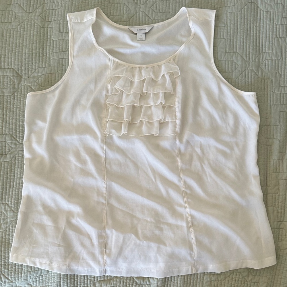 cj banks ruffled dressy tank top